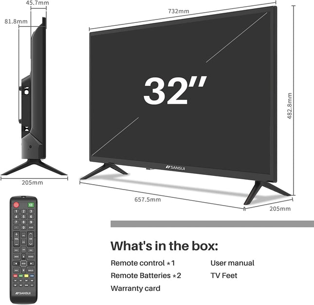 Pantalla SANSUI 32" HD TV SMX32T1H