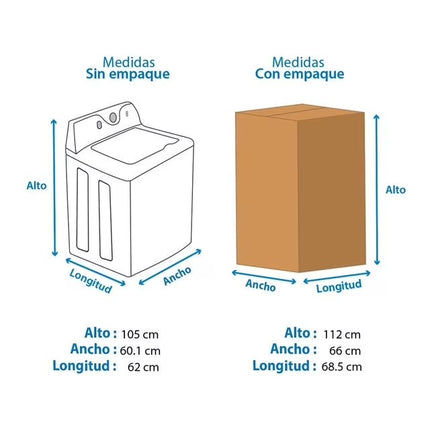 Lavadora Midea 18 Kg Blanca MA512W18/W Automática Carga Superior