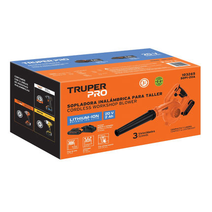 Sopladora para taller TRUPER PRO SOPI-20A 20V, 1 batería 2Ah