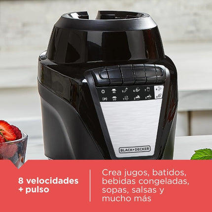Licuadora Black & Decker BL0876-1BDLA Vaso Vidrio 700W de 8 Vel Negra