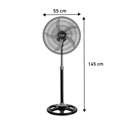 Ventilador T-Fal VF2253X0  55 cm / 22" Malla Metálica Pedestal 95W