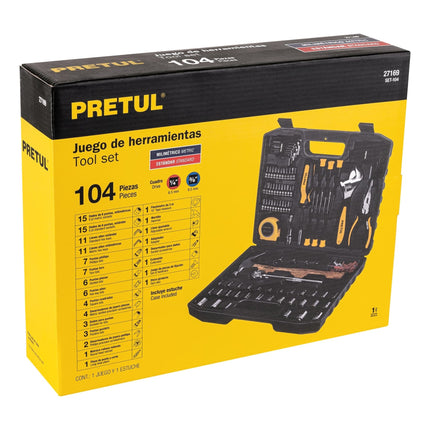 Juego de herramientas 104 piezas PRETUL Truper SET-104