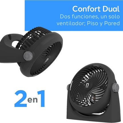 Ventilador Navia CEN-1010 Escritorio o Piso 10"3 Vel Cabezal 360°, Silencioso y Potente Negro 10"