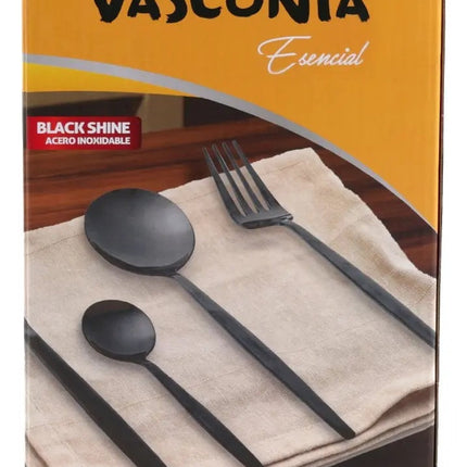 Juego De Cubiertos Vasconia Esencial 16N Negro 16pzas