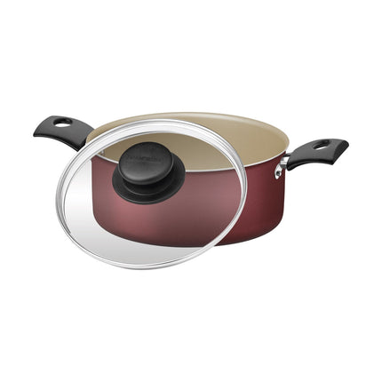 Cazuela Tramontina 20261722 Turim de 22cm Roja y 3,7 litros con tapa