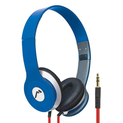 Audífonos Diadema Mitzu Mh-5026bl color Azul Plegables Aislantes