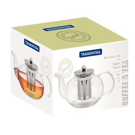 Tetera Tramontina 61764100 vidrio y acero inoxidable con infusor 1l