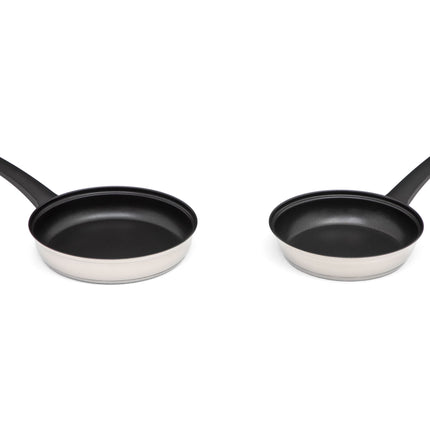 Combo Cocina Batería Tramontina 32208950 de 6 Piezas de Acero Inoxidable + Licuadora Oster BLSTKAGBPB Vaso de Vidrio Negra