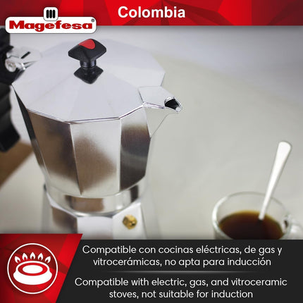 Magefesa Cafetera Colombia 01CFCOLOM09 de aluminio capacidad 9 tazas