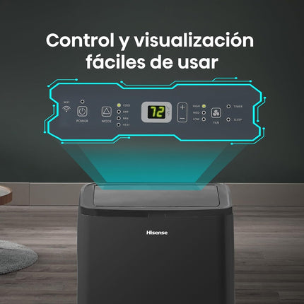 Aire Acondicionado Portatil Hisense AP14HWRL 11380 BTU de 115V 3 Vel Negro