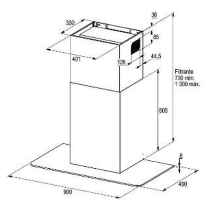 Campana de pared GE Profile CGP90155TR 90 cm Inoxidable