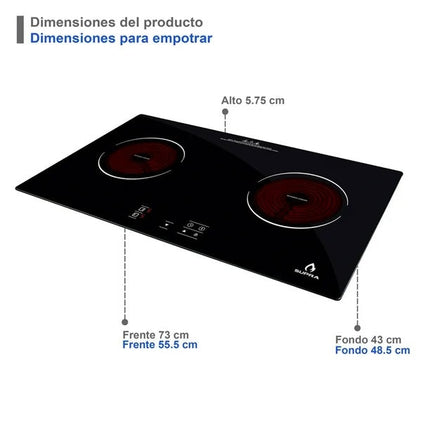 Parrilla SUPRA VITROROSSO-H Eléctrica De Vitrocerámica Empotrable 110 V