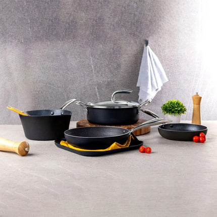 Batería de Cocina 6 Piezas Vasconia 70010456 Urban de Aluminio Negro