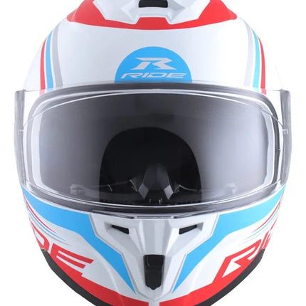 Casco Motociclista Integral Track El Fearless Bco/ Rj Xl