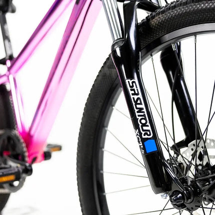 Bicicleta Alubike 24 Sierra 8 Velocidades De Aluminio Gris Rosa Unitalla