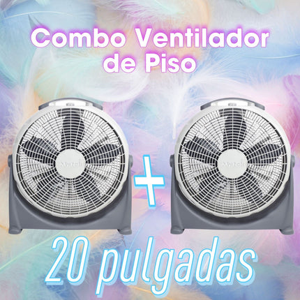 Combo Ventilador Mytek 2pz 3385 de Piso 20 Pulgadas Plastico