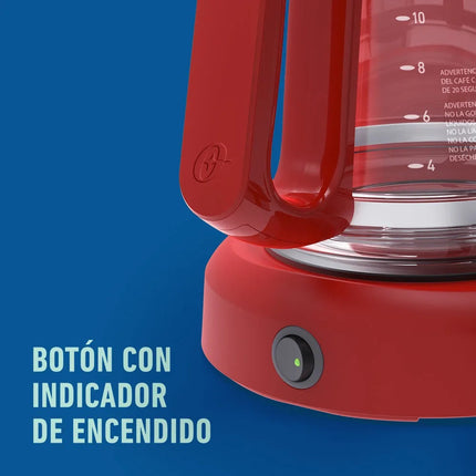 Cafetera Oster BVSTDCS12RN de 12 Tazas, con Filtro Permanente Rojo