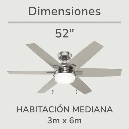 ventilador de techo 53261 toledo níquel cepillado 52 pulgadas
