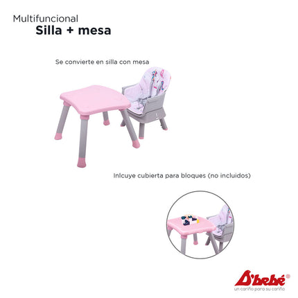 SILLA ALTA GROW WHIT ME 4 EN 1 ROSA