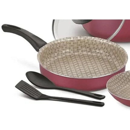 Batería de Cocina Tramontina 20599/761/789 Paris Rojo 7 Piezas