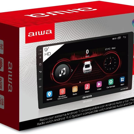 Autoestereo AIWA AW-A802BS Pantalla 9'' USB/BT Negro