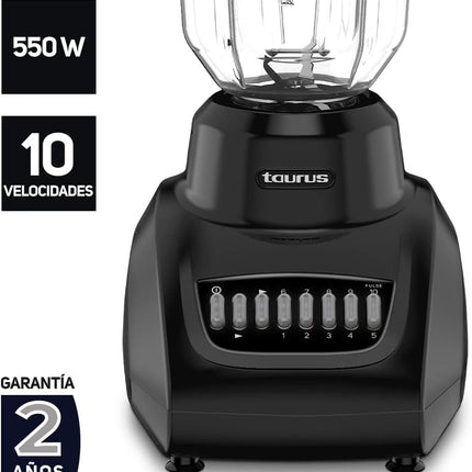Licuadora Taurus VITRALIC de Vidrio de 1.5L 550 Watts 10 Velocidades + 4 pulsos