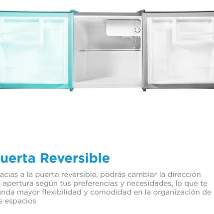 Frigobar Midea MDRD86FGM50 Always Cool Una Puerta 2ft³ Plateado Mini Electrico Chiquito Llave De Seguridad