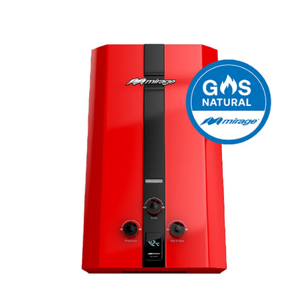 Calentador de Agua Mirage MBF10BC Flux 1.5 servicios Gas Natural Rojo