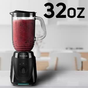 Licuadora Taurus MENINAGLASWH 2 Velocidades,1 Litro 300 W Negro
