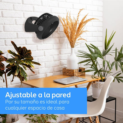 Ventilador Navia CEN-1010 Escritorio o Piso 10"3 Vel Cabezal 360°, Silencioso y Potente Negro 10"