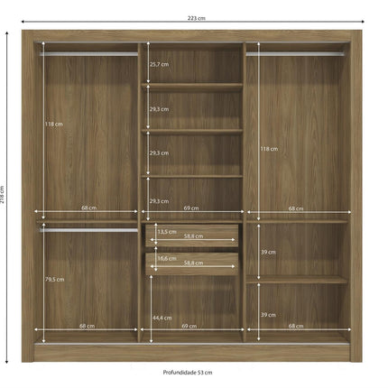 ROPERO KAPPESBERG M570 NGFE RO DE 218X223X53CM COLOR NOGUEIRA FENDI