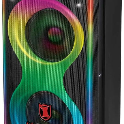 Bocina Kaiser KSF-8022 Bluetooth 2x6.5” 50W RMS Profesional Square Light Curvo + Audifonos de Regalo