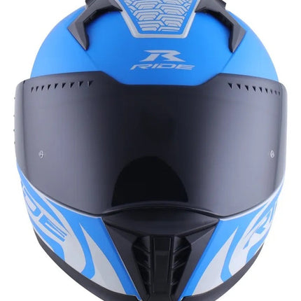 Casco Motociclista Track Sc Triade Gris/ Azul L