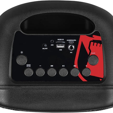 Bafle Recargable Kaiser MSA-0108 BB 8"Luz Reactiva Bluetooth FM Micro SD Auxiliar Bass 10W RMS