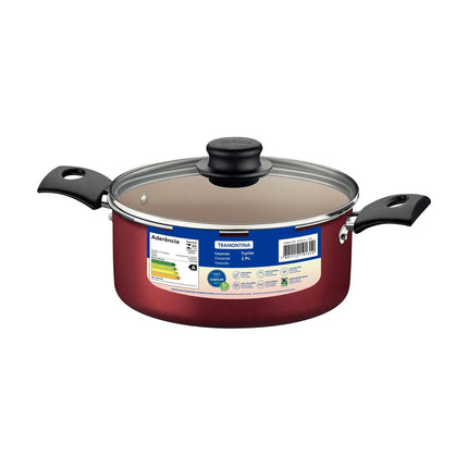 Cazuela Tramontina 20261722 Turim de 22cm Roja y 3,7 litros con tapa