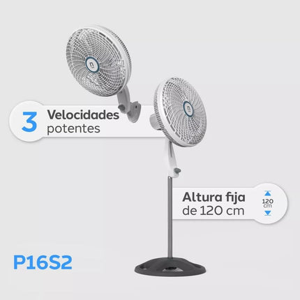 Ventilador Navia de Pedestal P16S2 de 3 Vel 2 en 1 de 16"
