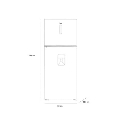 Refrigerador Midea Cong Sup 17P MDRT645MTM46WD Acero Invert