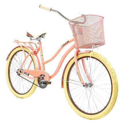 Bicicleta Mercurio Cruiser Retro Salpicaderas Rodada 26 Color Salmón