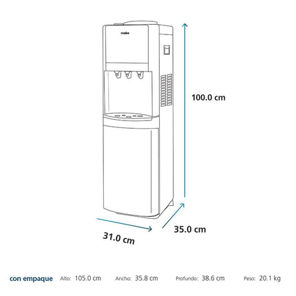 Enfriador de agua Mabe MXCFS7CCSS de Piso 2 llaves Negro