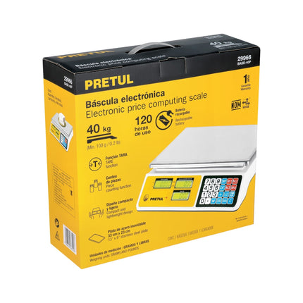 Báscula electrónica Pretul Truper BASE-40P multifunciones 40 kg