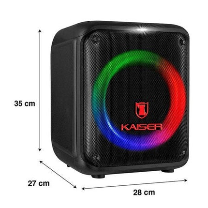 Bafle Kaiser KSB-4108 Recargable Cubo 8'' Tws Inalambrico 30w Negra