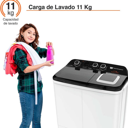 Lavadora Doble Tina White Westinghouse WWXCTT11703BK 11 Kilos Carga Superior Blanca