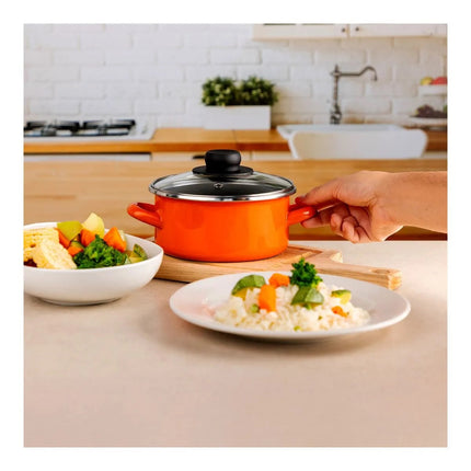 Cacerola Ekco CACE EMO16NA Emotions 16cm Acero Vitrificado Naranja