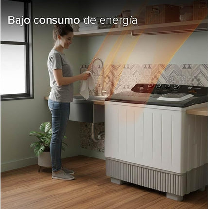 Lavadora doble tina White Westinghouse WWXCTT332009QBK 25KG Blanca