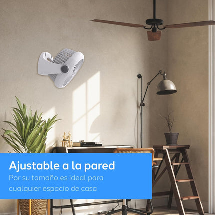 Ventilador Navia CEN-1010 Escritorio o Piso 10"3 Vel Cabezal 360° Silencioso y Potente Gris