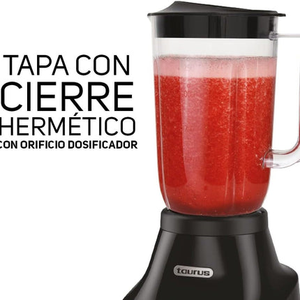 Licuadora Taurus GRANDEUR NEG Plástico 1.25 L 10 Vel Potente Motor 500 W Cuchillas Desmontables de Acero Inoxidable