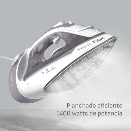 PlanchaT-Fal FV2C80U0 Cordreel Virtuo 30, Con Cable Retráctil, Sistema Auto- off 1500W Gris
