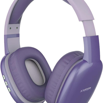 Audífonos de Diadema Kaiser KHE-2002PR Over Ear Recargables con Bluetooth, Reproductor Micro SD, Manos Libres y Micrófono Morado