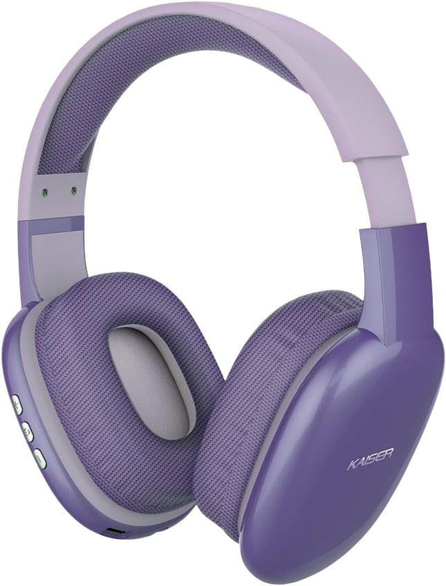 Audífonos de Diadema Kaiser KHE-2002PR Over Ear Recargables con Bluetooth, Reproductor Micro SD, Manos Libres y Micrófono Morado