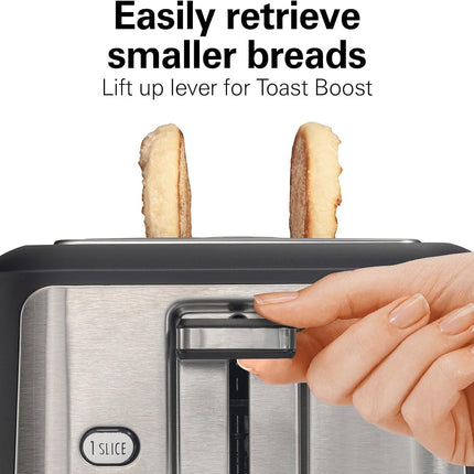TOSTADOR HAMILTON BEACH 22996G 2 REBANADAS GOURMET NEGRO C/INOX